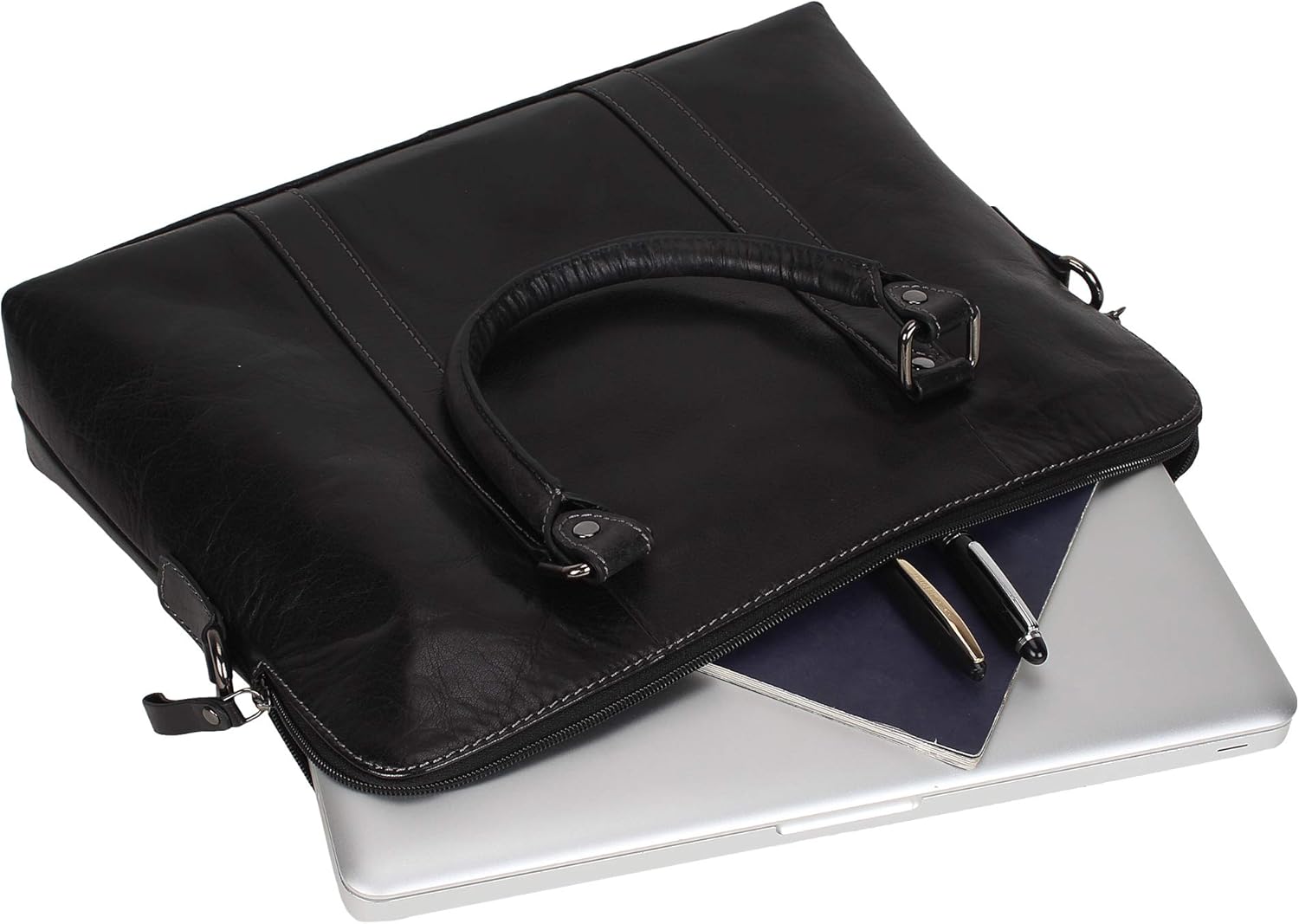 Pitaara Genuine Leather Women's Laptop Bag For Laptops Size 14" (Black): Shoes