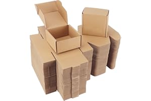 PHAREGE 4x4x2 inch Shipping Boxes 100 Pack, Brown Cardboard Gift Boxes with Lids for Wrapping Giving Women Men Presents, Small Corrugated Mailer Boxes for Packaging Mailing Small Business
