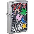 Zippo unisex-adult Clover Lighters, All Luck Street Chrome