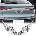 Middrivr 1Pair 3D Angel Wings Emblem, Auto Car Badge Decals, Car Exterior Emblems Badge for Fender Bumper Decoration, Universal Car Accessories for Jeep Dodge Chevy Nissan Ford Honda Toyota