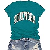 LuxLass Book Shirts for Women Bookworm T-Shirt Reading Enthusiast Tee Teacher Tops