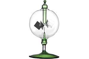 Yiluren Solar Crookes Radiometer Glass Windmill Handmade Toy for Party Home Decoration Gift Green S