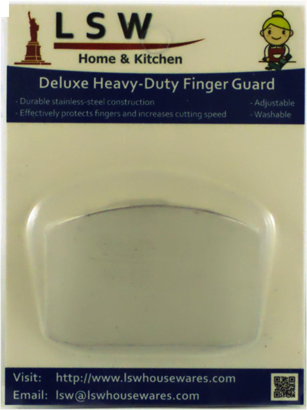 LSW Deluxe Heavy Duty Finger Guard for Slicing/Dicing with Nitrile Gloves