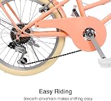 Glerc Missy 24 Inch Girl Cruiser Bike 6-Speed Peach with Basket Rack view 7