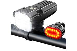 USB Rechargeable Bike Head and Tail Light Set，Ultra Bright Aluminum Alloy Front Lights 4/8 Modes，Rear Lights with 6/7 Lightin