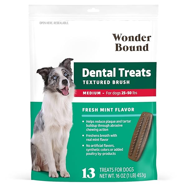 WONDER BOUND DOG DENTAL TREATS FOR MEDIUM DOGS...