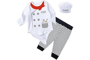 Pezhiqun Baby Boys Chef Doctor Pirate Outfit Newborn Infant Police Officer Uniform Halloween Cowboy Sheriff Woody Costume