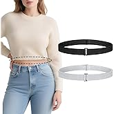 WOWOGO 2 Pack Crop Shirt Tuck Band for Women,Adjustable Elastic Tuck Waist Belt for Tucking Sweater Top