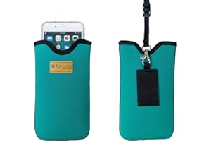 Tainada Men Women Neoprene Shockproof Phone Sleeve Pouch Carrying Case with Neck Lanyard, Belt Loop Holster for iPhone 15/14/13 Pro Max, 15/14 Plus, Samsung S24+, S24, A54, Google Pixel 8 (Turquoise)
