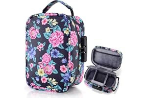 LAYAONE Smell Proof Bag | Smell Proof Stash Box with Combination Lock | Portable Travel Storage Case for Your Accessories | Gift for Men/Women (BluePink-Large)