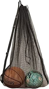 DoGeek Mesh Bag Durable Mesh Drawstring Bag Gym Sports Equipment Bag Large Mesh Net Bag