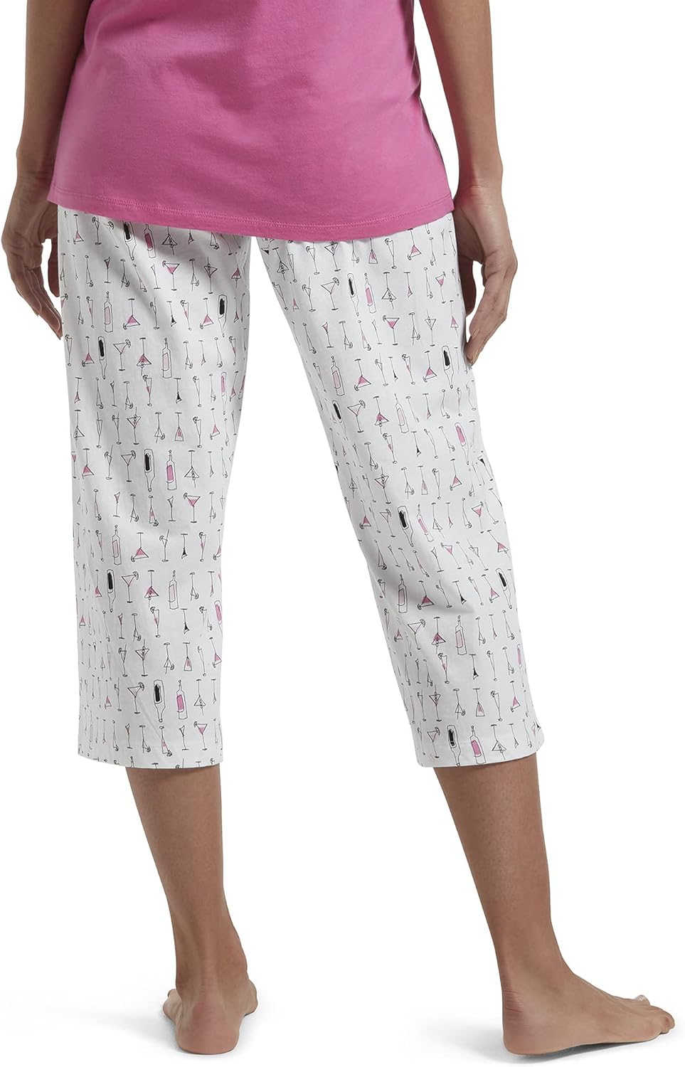 HUE Women's Printed Knit Capri Pajama Sleep Pant at  Women’s Clothing store
