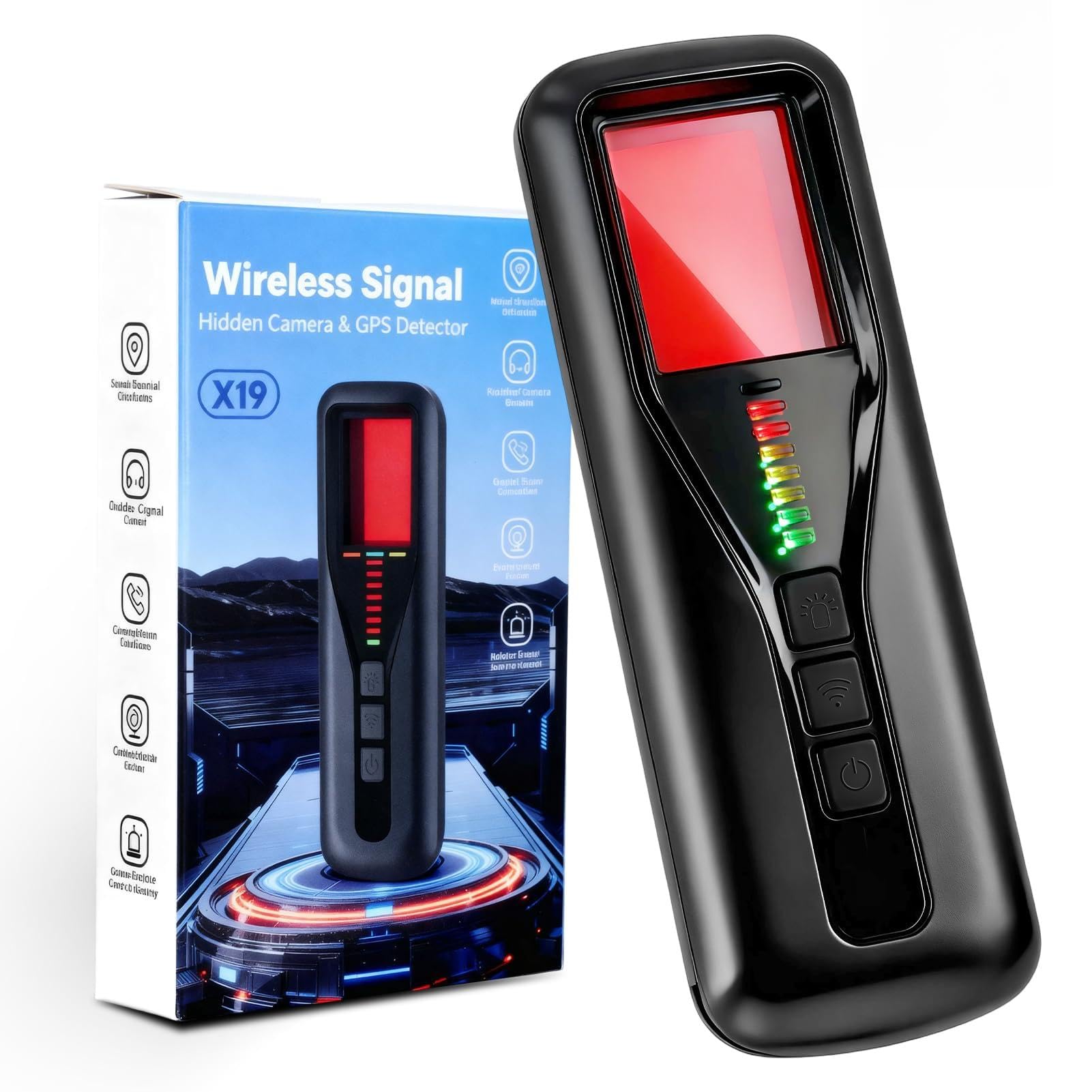 Hidden Camera Detector Hidden Camera Detector Bug Detector GPS Detector Camera Finder Anti Spy Device, RF Scanner,Portable Spy Camera Detector for Hotels, Travel, Home & Office, 5-Level Sensitivity