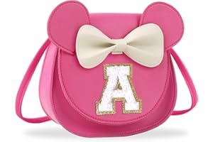 IQIMOTT Toddler Purse Girl Wallet for 2-10 Year Old Birthday Gift, Personalized Kids Little Mouse Ear Bow Crossbody Shoulder Purse