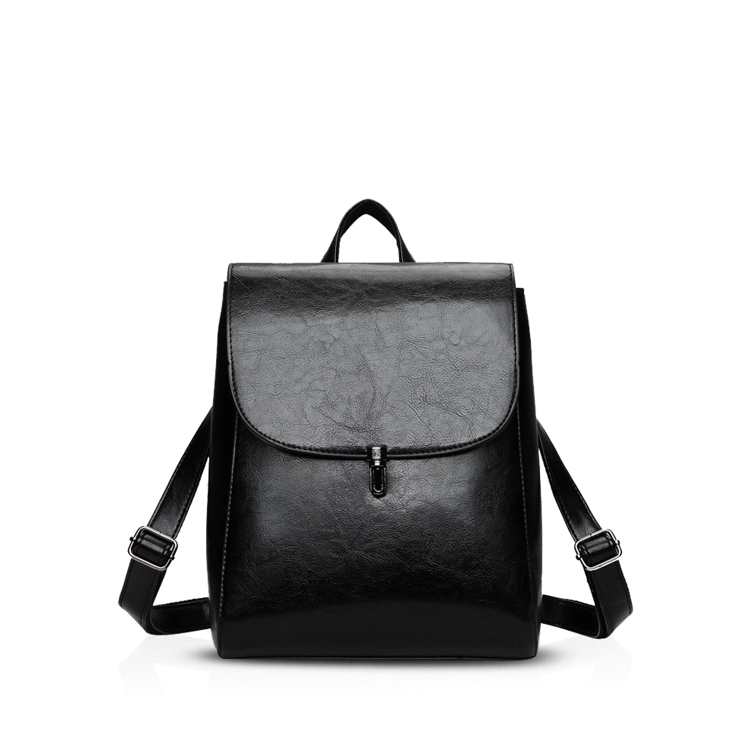 NICOLE&DORIS Fashion Women School College Travel Outdoor Shoulder Bag Backpack Daypack Waterproof Durable Soft PU Leather Black