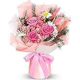Flowers for Delivery Prime, Valentines Day Gifts for Her,Preserved Flowers Bouquets, Pink Rose Birthday Gift for Mom Wife Girlfriend Grandma, Real Forever Flower for Mothers Day Anniversary