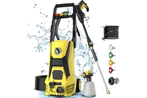 SEN-QII Electric Pressure Washer - 4200PSI Electric Power Washer with 20FT Hose, 35FT Power Cord, 4 Nozzles, High Pressure Washer for Cars, Fences, Patios, Driveways