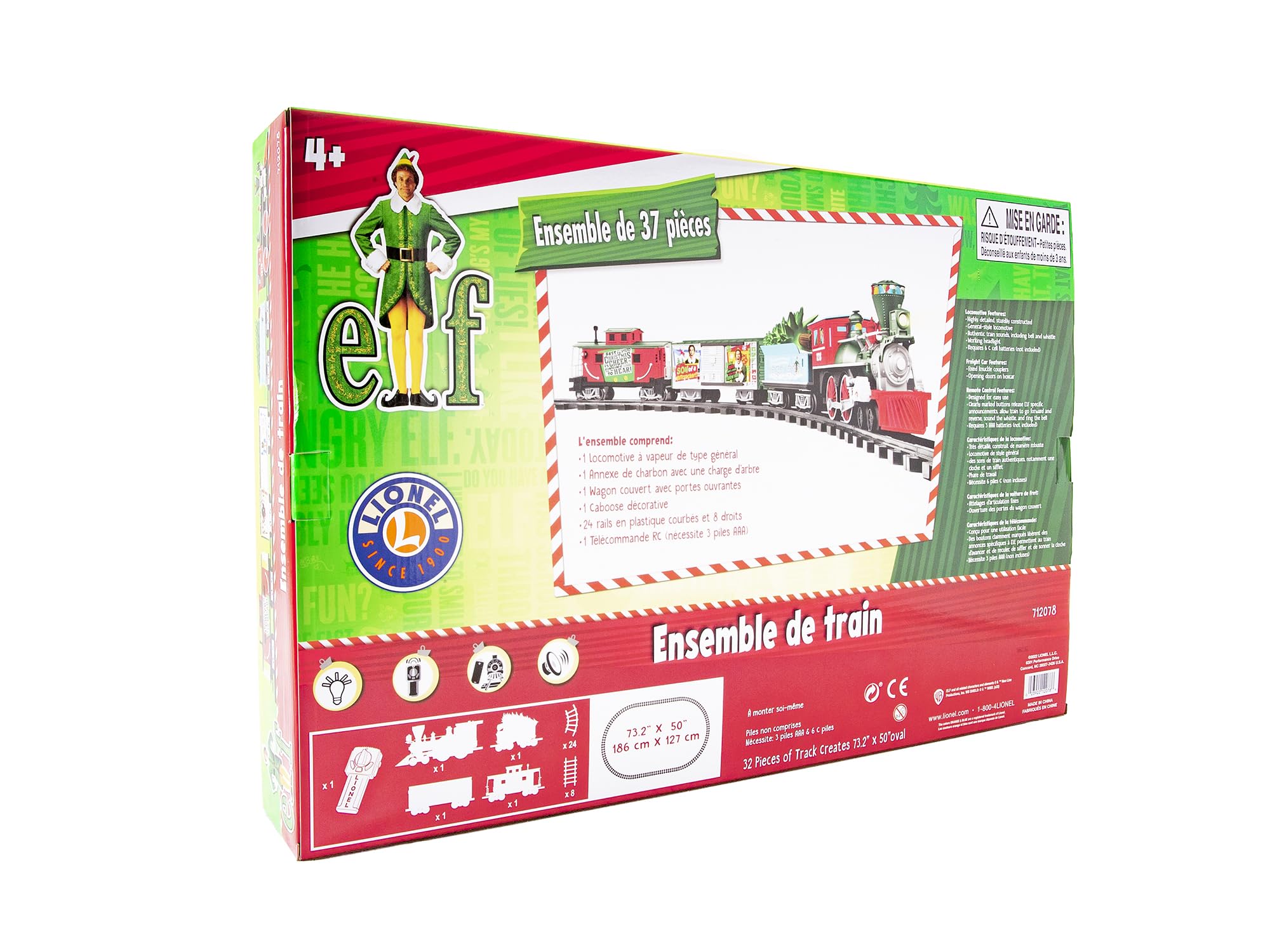 Elf Remote Control Mua Lionel Battery-Operated Elf Toy Train Set with Locomotive, Train ...
