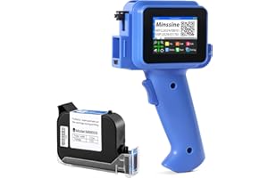 Portable Mini Handheld Inkjet Printer with Black Quick-Drying Cartridge, Upgrated M12 Mini Handheld Printer Gun for Text, Dat