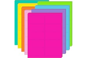 YSHIHE 2" x 4" Colored Labels Stickers 8 Colors Bright Moving Labels 24 Sheets,240 Labels for Laser/Inkjet Printer, Permanent Adhesive