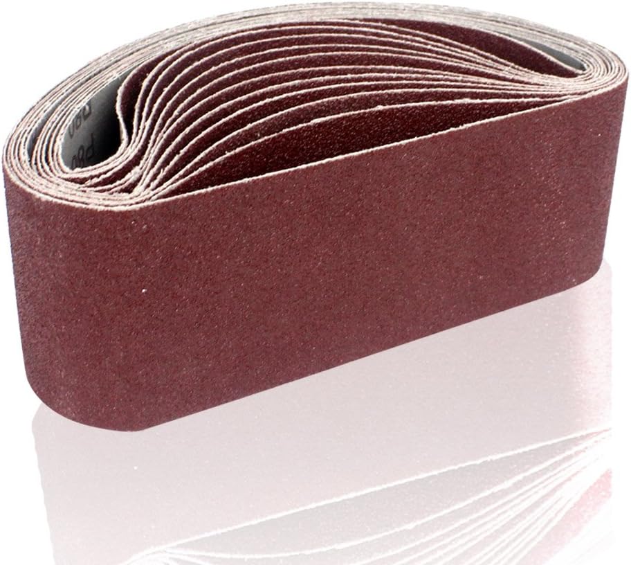 Coceca Sanding Belts 3x21 Inches (75x533mm) Aluminum Oxide Sanding Belt, 80 Grits 12pcs for Belt sander - - 