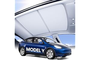 Zanch Tesla Model Y Sunshade Roof [2025 Cooling Tech, UV Reflective] Magnetic No Sag Foldable Roof Glass Sun Shade for Model Y (2020-2025) Tesla Accessories 2025- Grey