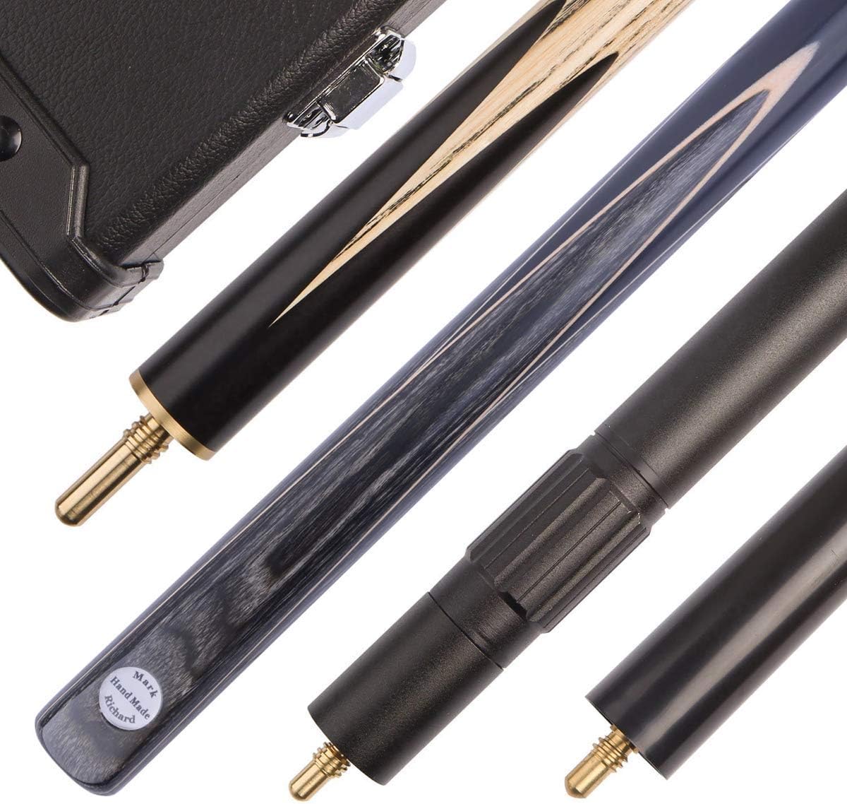 MARK Handmade 3/4 Piece Ebony Snooker Cue Come with Case, mini Butt and Telescopic Extension …
