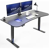 VIVO Black 63 x 32 in Standing Desk, DESK-KIT-2E1B | Electric, Holds 220 lbs, Sit Stand Up, Height Adjustable, Home Office, Memory Presets, 2E Series, Black Frame