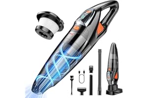 ZIHUOFAN Handheld Vacuum Cordless 25000PA Powerful Suction, Portable Car Vacuum, 3 in 1 Hand Held Vacuum Rechargeable 8000mAh with LED Light, HEPA Filter, Home, Car Seats, Office, Pet Hair, Dust Buster