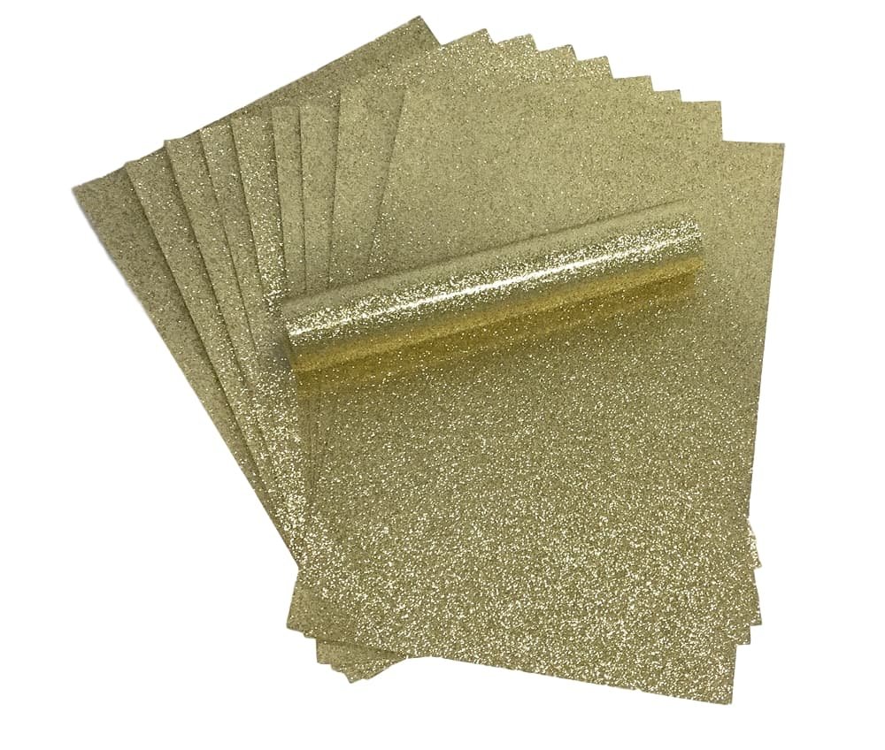 Syntego A4 Glitter Paper Sparkly Soft Touch Non Shed Thick 150gsm / 40lb Paper 10 Sheets (Gold)