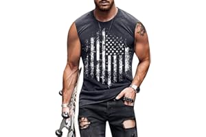 Heralady 4th of July Shirts Mens Muscle Tank Top 1776 Sleeveless Graphic Gym Workout American Flag Shirt
