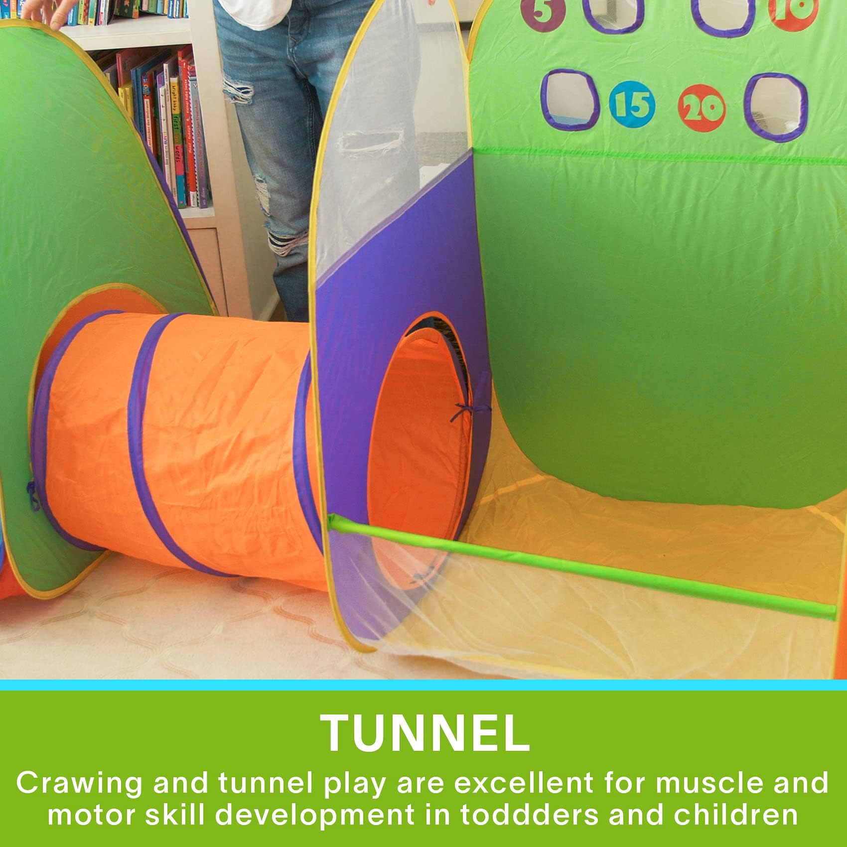 Kids Play Tent 3-in-1 Game Zone Ball Pit Play Tunnel Outdoor Indoor Play House Pop Up for Boys Girls Toddlers, Including 4 Balls