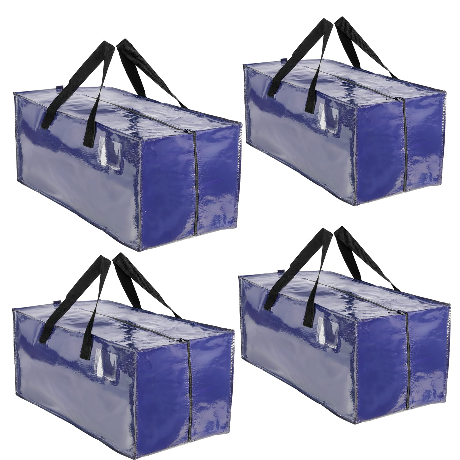 ZIZINET Moving Bags, Heavy Duty Moving Bags with Carrying Handles and Tag Pocket, Moving Supplies for Space Saving, for moving, Storage, Camping and Travel Waterproof Storage Bags (BL 4PCS)