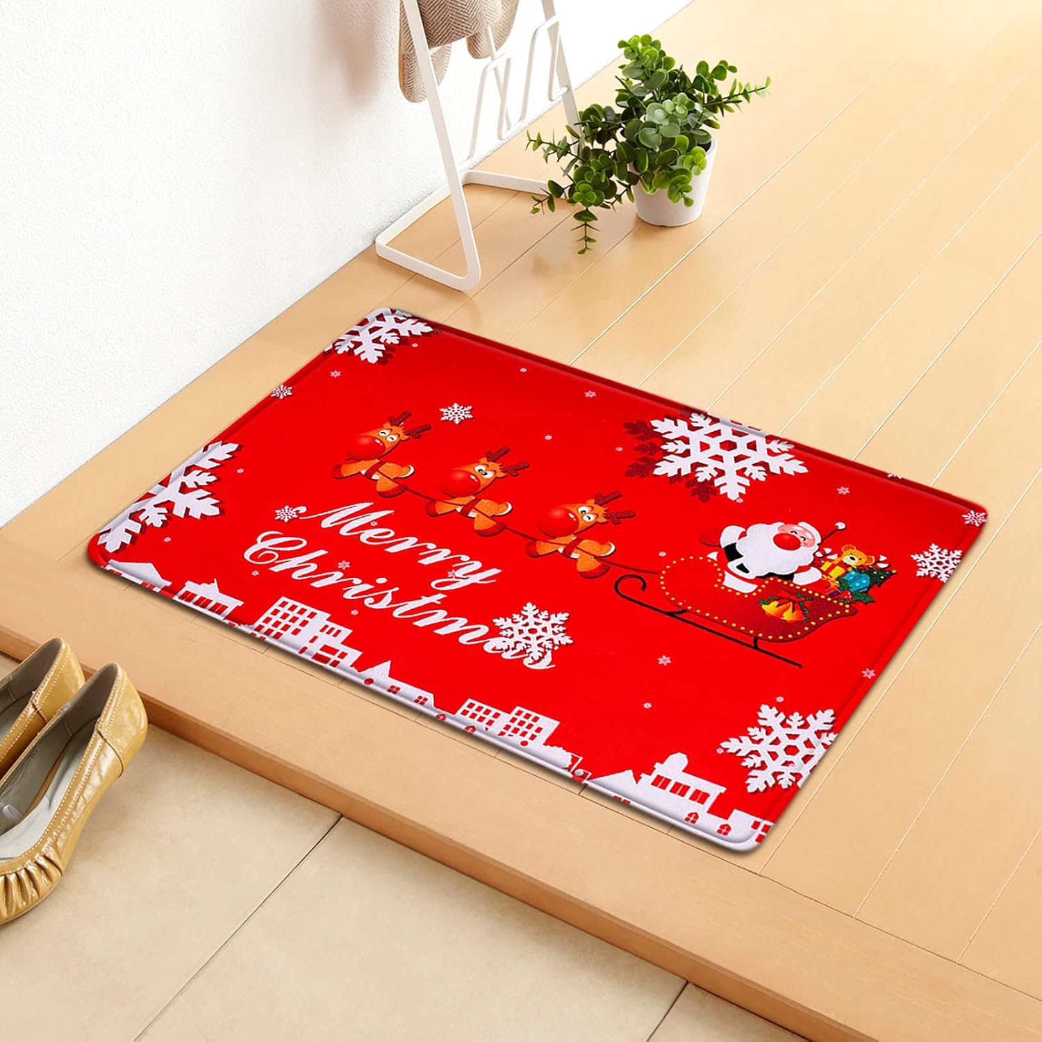 Tree Trays & Mats - Christmas Decorations, Christmas Door Mat Cartoon Gnome Floor Mat Hallway Kitchen Foot Mat Soft Carpet for Xmas Holiday Wedding Party Decorations Home Festival Decors