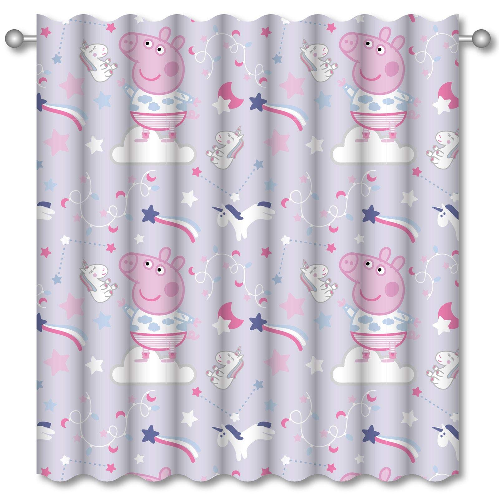 Character World Official Peppa Pig Sleepy Curtains | Purple & Pink Children’s Bedroom Curtains | Perfect For Any Children’s Bedroom (54 Inch)