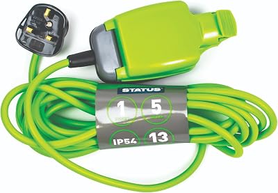 Status 5m Extension Lead 13A IP54 Green Weatherproof Plug