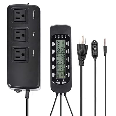 REPTI ZOO Digital Thermometer Temperature Controller for Reptile Tank Water Terrarium, Waterproof Reptile Timer with Thermostat Controller Lighting Timer