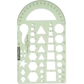 Staedtler Template, Geometric Shapes/Symbols, Protractor, Inch Scale, 9.5 x 5.5 Inches (977102)