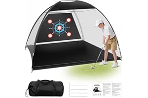 GLORIEROO Golf Practice Net for Teens & Beginners – 10x7ft Backyard Golf Net with 5 Targets, Easy Setup for Kids & Family Training, Indoor & Outdoor Golf Hitting Net for Junior Golfers