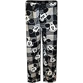 MJC Mens Disney Mickey Mouse Buffalo Plaid Gray and Black Lounge Pants