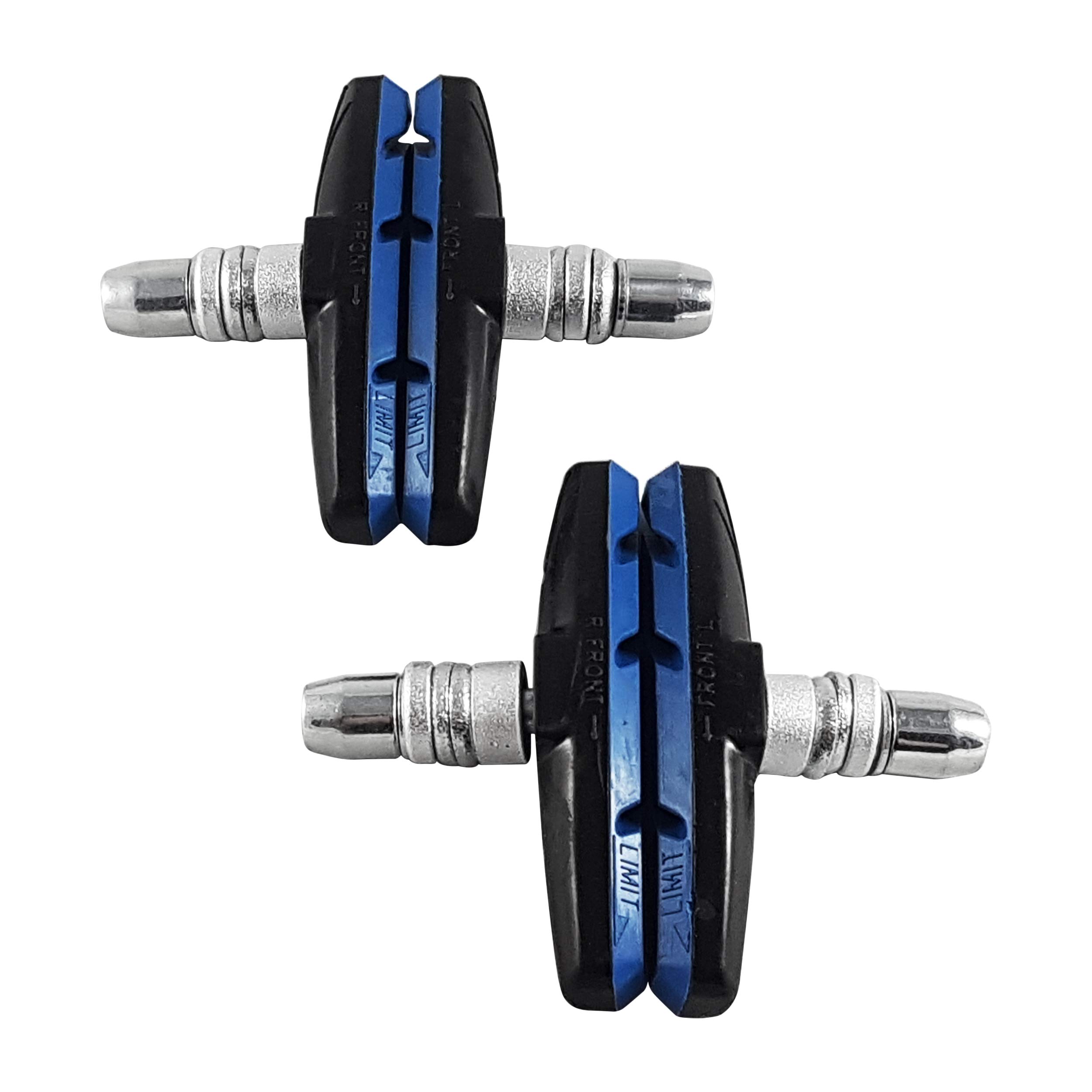 CZ Store - Bike V-Brake Set - 4 PCS -✮✮LIFETIME GUARANTEED✮✮- Complete Set of Rubber Brake Pads for Bicycle Caliper - Block with Washers, Fixing Nuts, Easy to Install - Blue