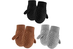 Bamery Warm Baby Knitted Gloves Cotton Toddler Mittens For Boys Girls Winter Infant Mitts 0-3 Years