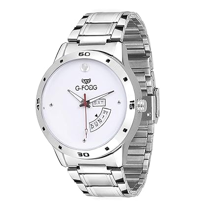 Analogue White Round Dial Mens Watch (GF-White_3)