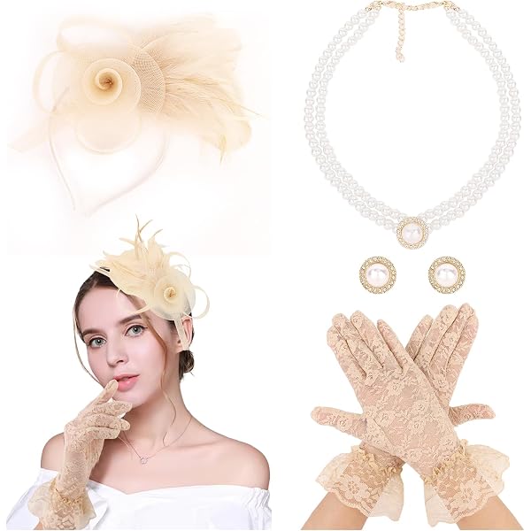 Amazon.com: GAFATORY Fascinators Hat for Women 4 Pcs Tea  display picture 3