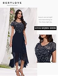 BeryLove Sequin Formal Dresses for Women Flutter