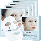 Illiyoon Ceramide Ato Concentrate Gel Face Mask | 34g x 4ea, Ceramide & Collagen Hydrating Overnight Hydrogel Mask with Hyaluronic Acid, Korean Pore Tightening Sleep Mask, Glass Skin Glow
