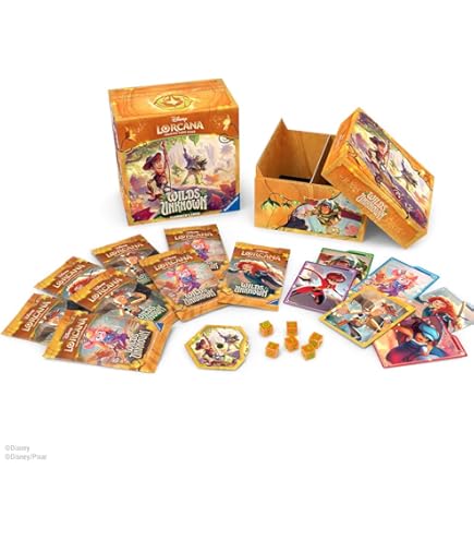 Amazon.com: Ravensburger Disney Lorcana TCG: Whispers in The Well  Illumineer's Trove - Secure Card Storage - Includes Booster Packs &  Comprehensive Guide - Original Disney Artwork