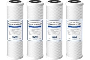 IPW Industries Inc. - Whole House Carbon Water Filter - 5 Micron CTO Replacement Cartridge, Chlorine Reduction & Sediment Removal - 10" x 2.5", 4-Pack