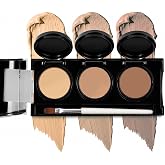 Dermaflage Concealer Palette, Waterproof Color Corrector, 3 Shades - Tan | Full Coverage Cream Concealer, Matte Finish for Face &amp; Body, Hides Dark Circles &amp; Acne, Smudge-Proof, Easy to Apply &amp; Blend