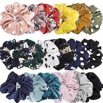 Amazon Com Kcper 18 Pcs Hair Scrunchies Chiffon Elastic Hair